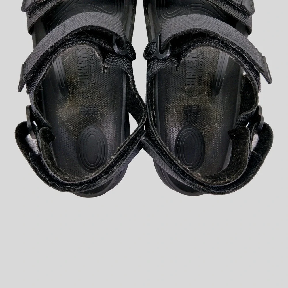 Birkenstock Sandals Womens US 8-8.5 EU 39 Black Nylon Strappy Hook Loop Comfort - Picture 8 of 13